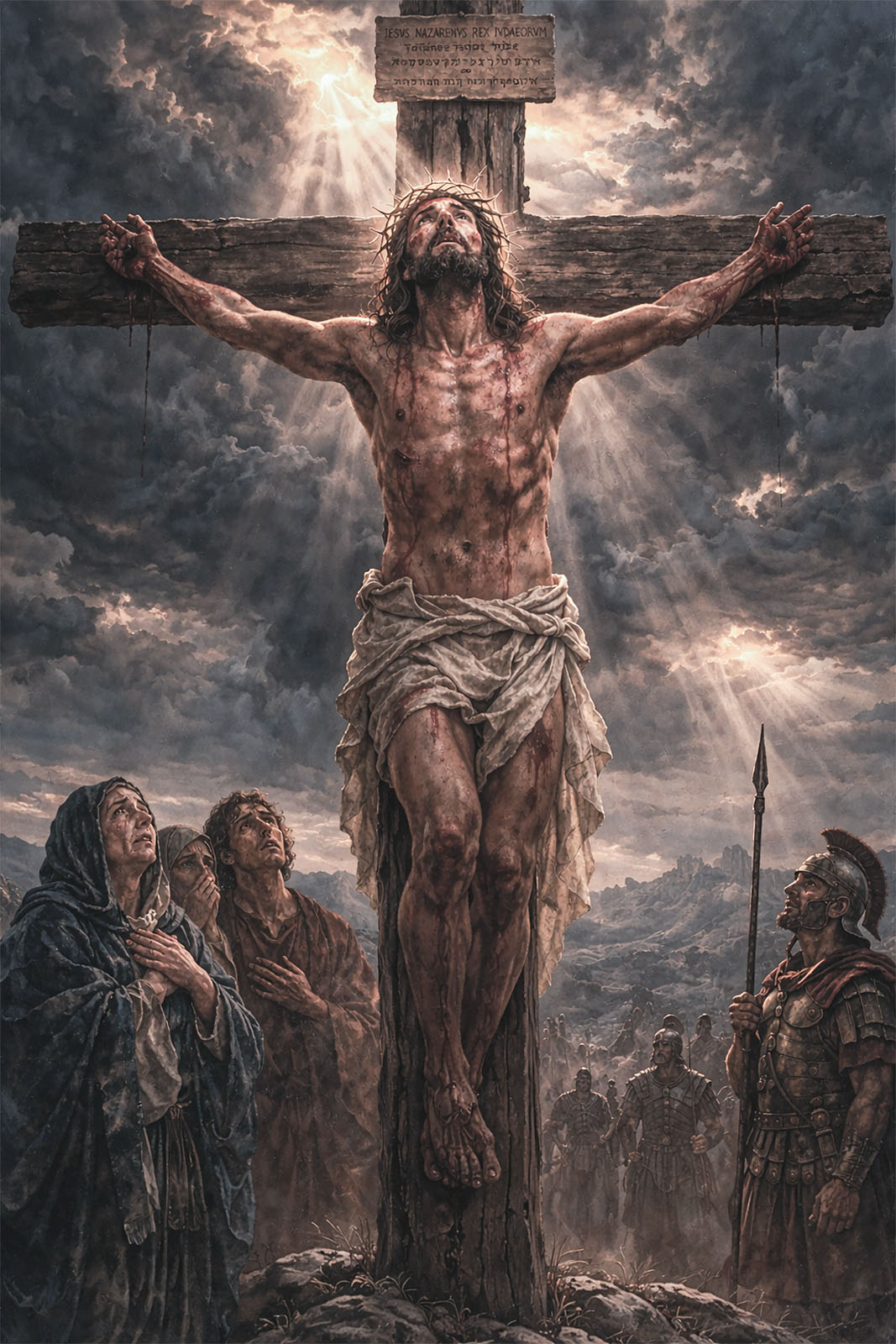 Jesus hanging on the cross